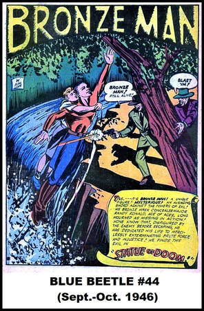 Bronze Man flying with woman on his back comic cover