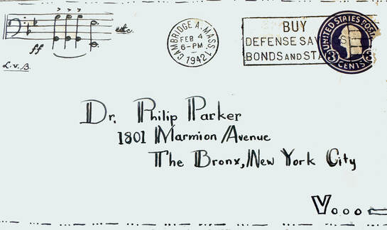 Artwork drawn on envelope