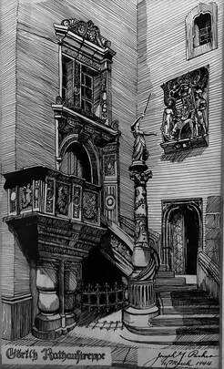 Pen drawing March 1944